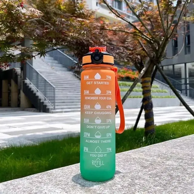 Silicone Sipper Water Bottle, Multicolor, 1000 ml