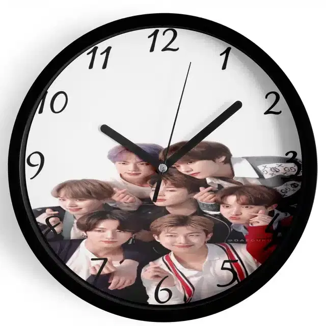 HD Printed Plastic Wall Clock, Multicolor, 10x10 Inches