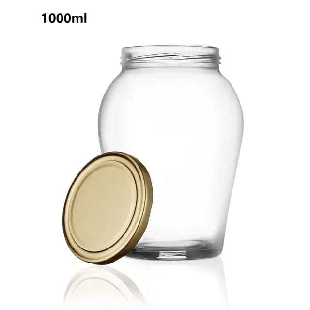 Afast 1000 Ml Big Pot Glass Jar For Pickle Storage Dried Masla,Grocery,Grain Storage Jar, Pack of 1 - Transparent