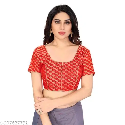 Jacquard Silk Blouse for Women (Blue)