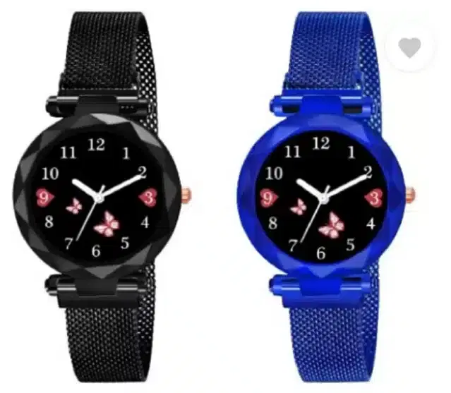 Analog Watch for Women, Pack of 2 (Multicolor)