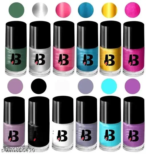 Banetion Matte Nail Polish, Multicolor, Pack of 12