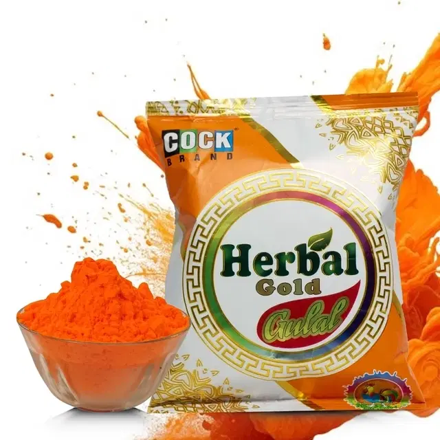 Cock Herbalgold Orange Gulal 70G (Pack of 1)