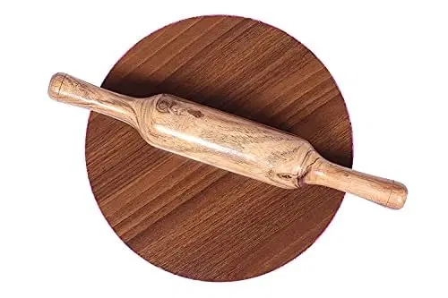 Wooden Chakla with Belan Set, 9 Inch