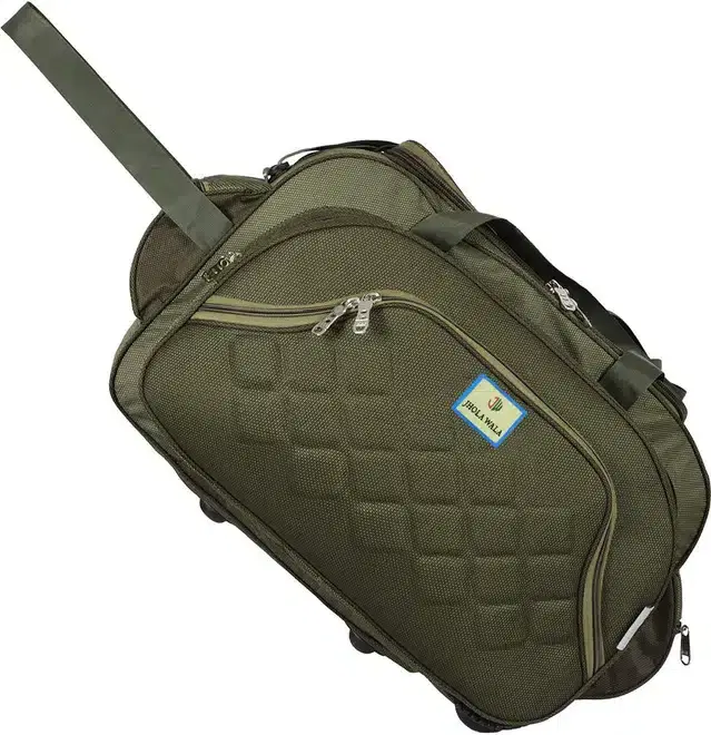 Polyester Traveling Luggage Bag with Wheels, Olive,60 L