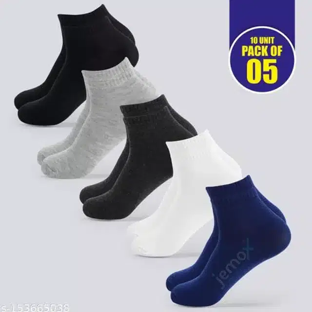 Cotton Blend Socks for Men, Set of 5 (Multicolor)