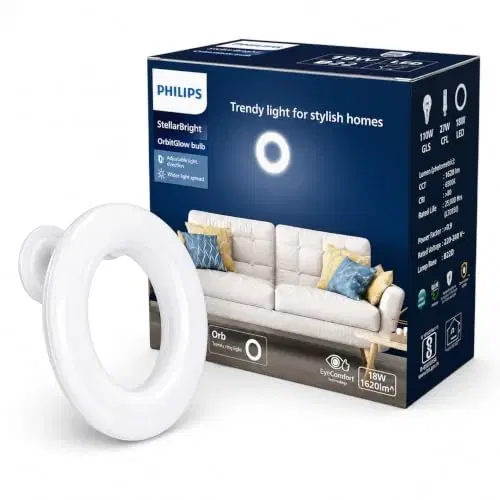 Philips 18w B22 Led O Bulb | OrbitGlow O Shape Bulb For Home, Office & Commercial Spaces | Colour : Cool Day Light, Pack Of 1