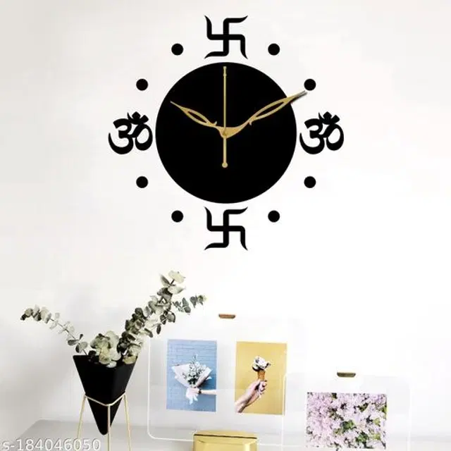 Wooden Wall Clock, Black