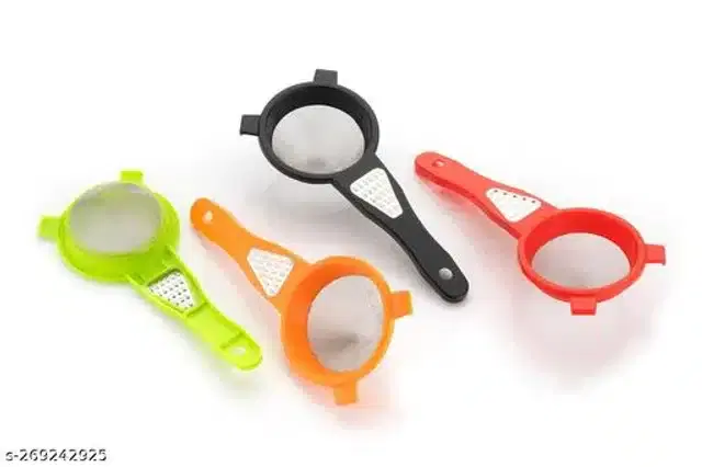 Plastic Tea Strainer, Multicolor, Pack of 4
