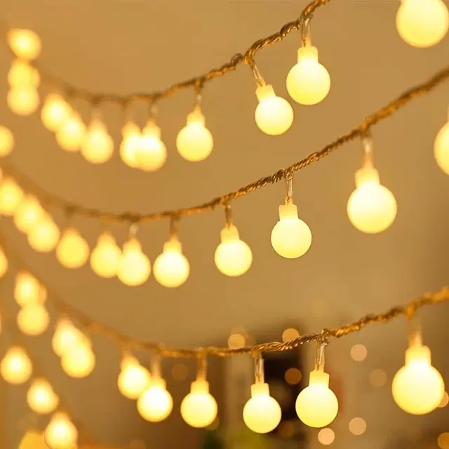 Mprow 3 Meter 14 Led's Frosted Ball Fancy Light, Warm White