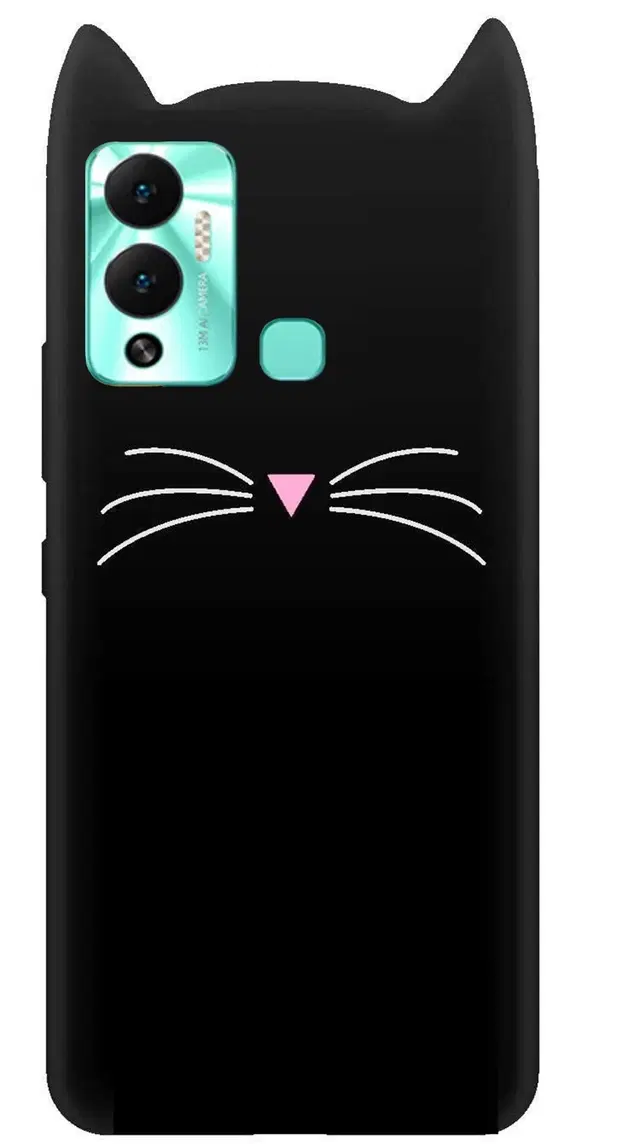 Rubber Mobile Back Cover for Infinix HOT 12 Play (Black)