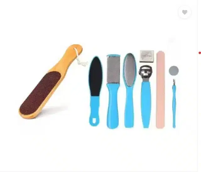 Combo of Pedicure Tools, Set of 9, Multicolor