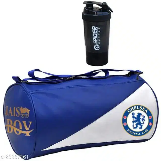 Combo of Gym Bag with Shaker Bottle, 500 ml, Multicolor, Set of 2