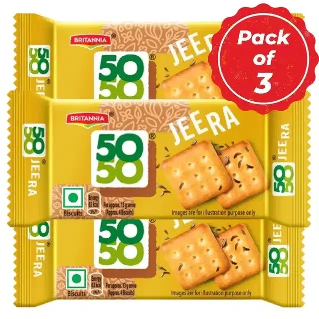 Britannia 50-50 Jeera Masti 59.4 g (Pack of 3)