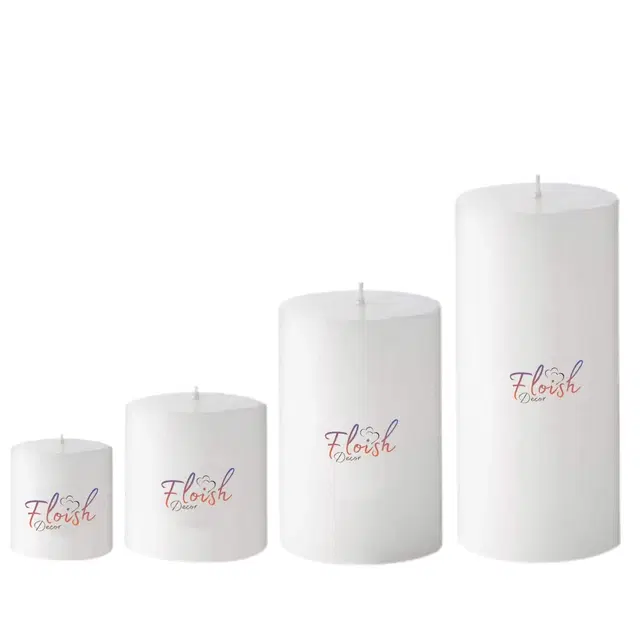 Floish Decor Premium Scented Pillar Candles, Set of 4