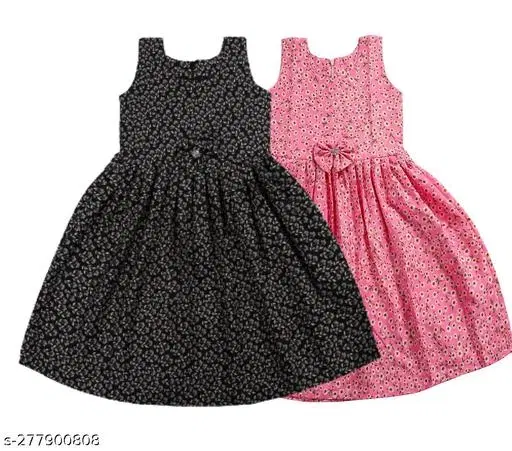 Frocks & Dresses for Girls (Black, 6-7 Years)