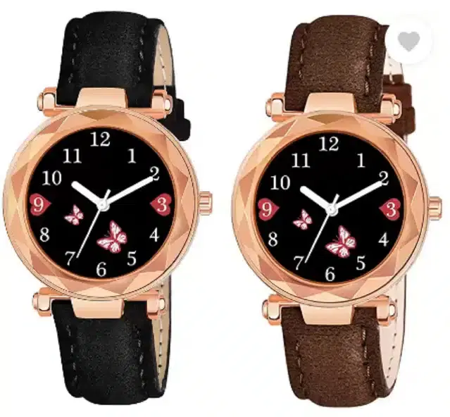 Analog Watch for Women, Pack of 2 (Multicolor)