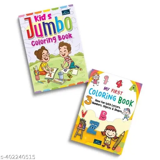 (Set of 2) Kid's Jumbo Coloring Book & My First Coloring Book for Kids – Fun and Educational Activity Books to Boost Creativity, Fine Motor Skills, and Early Learning | Perfect for Toddlers, Preschoolers, Kindergarten & Homeschooling
