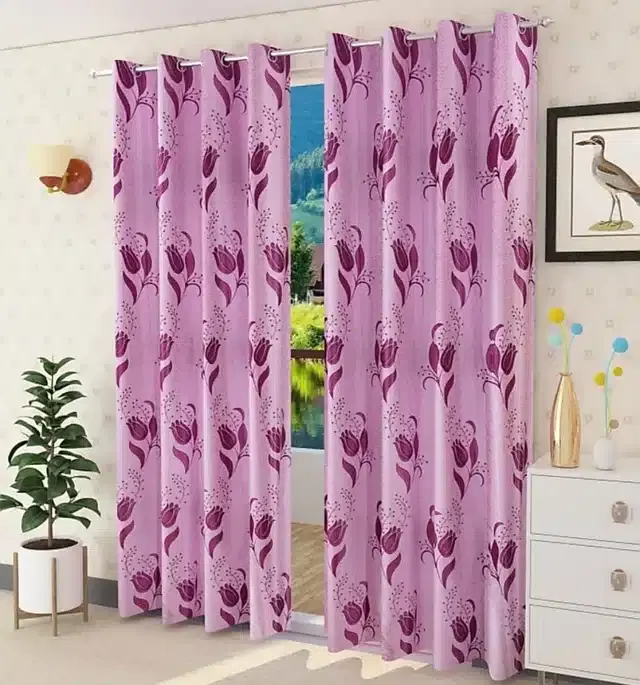 Door Curtains, Pack of 2, Wine, 4x7 feet