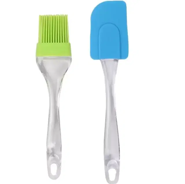REALISTIC AIRCOOL  Kitchen Silicone Spatula and Brush, Set of 2, Assorted