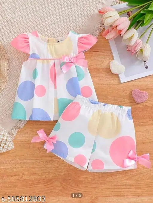 Cotton Clothing Set for Girls (Multicolor, 4-5 Years)
