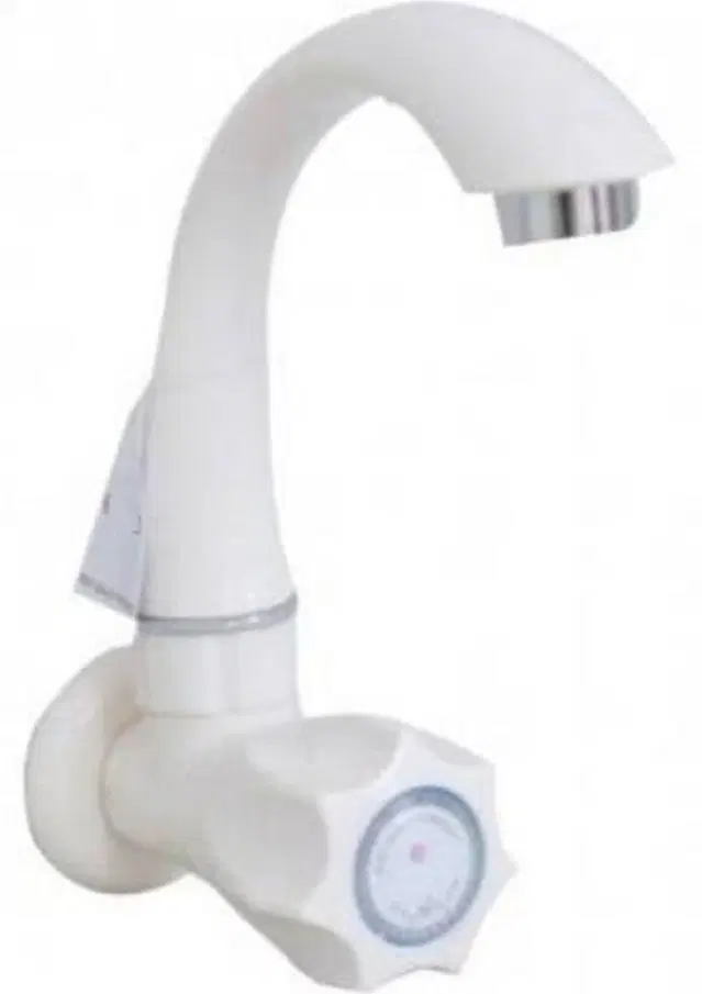 Plastic Swan Neck Tap with Foam Flow for Wash Basin, White