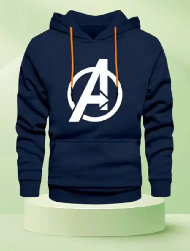 Full Sleeves Hooded Sweatshirt for Men (Navy Blue, M)