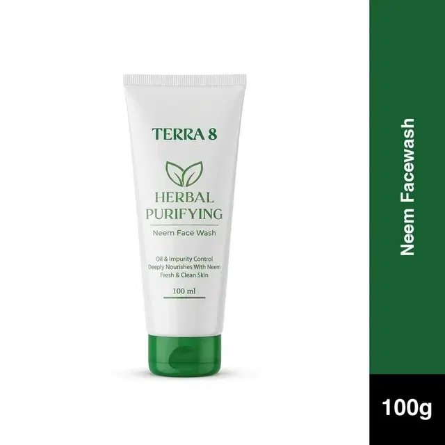 Terra 8 Herbal Purifying Neem Facewash 100ml (Tube)