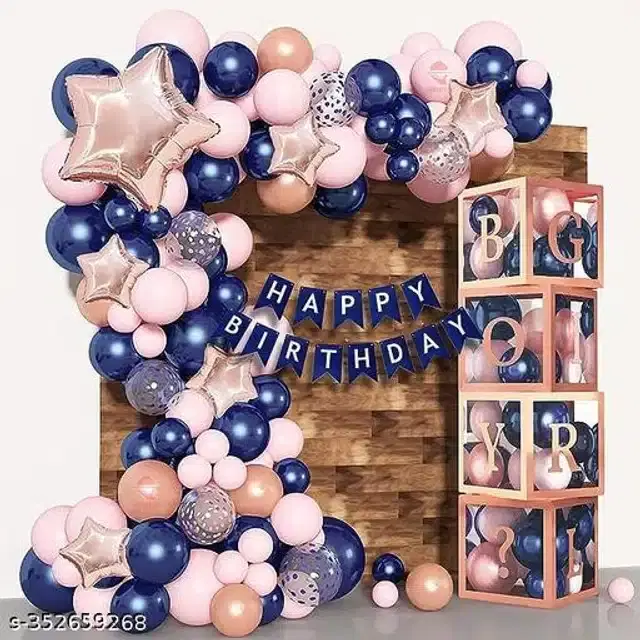 Birthday Party Decoration Kit, Multicolor, Set of 61
