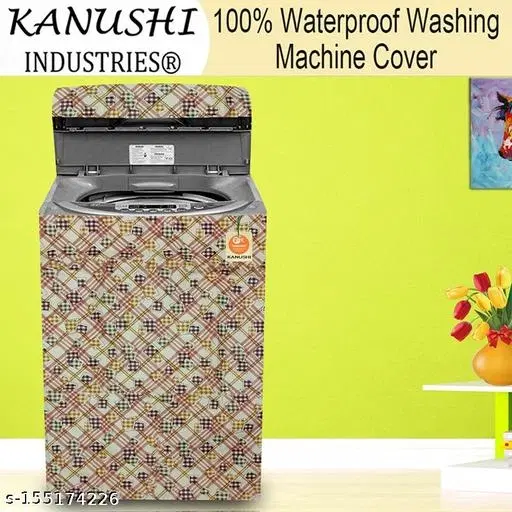 KANUSHI Industries® 100% Waterproof & Dustproof Top Load Fully Automatic Washing Machine Cover ( Suitable For 6 Kg, 6.5 kg, 7 kg, 7.5 kg)(WASMAC-NW-NEW-07-FULLY)