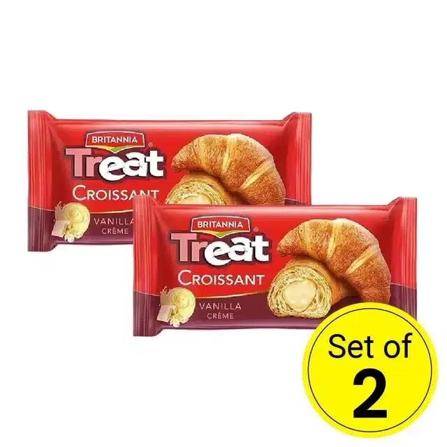 Britannia Treat Croissant Vanilla 48.5 g (Pack of 2)
