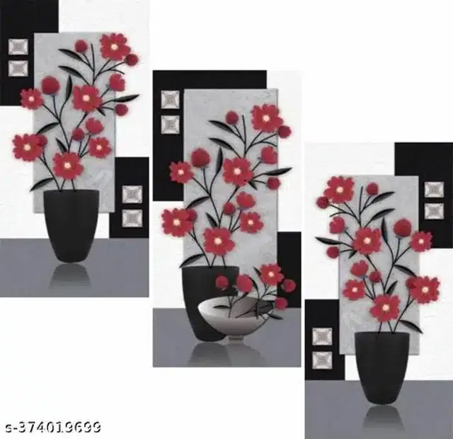 Wooden UV Coated Digital Painitings, Multicolor, 12x18 inches, Pack of 3