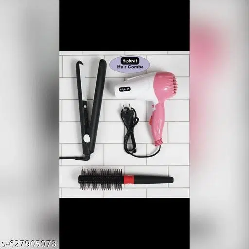 Combo of Hair Brush, Hair Straightener & Hair Dryer, Multicolor, Set of 3