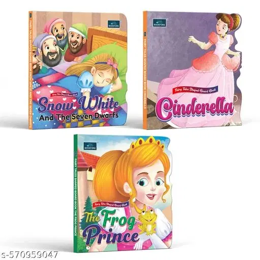 Fairy Tale Shaped Board Book– Cinderella, Snow White, The Frog Prince, Set of 3