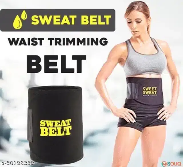 Sweat Belt for Unisex, Black, Free Size