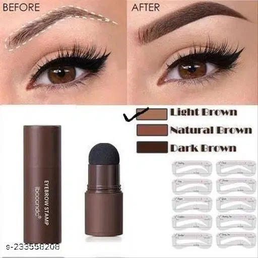 PROFESSIONAL Eyebrow Stamp Waterproof, One Step Brow Stamp Stencil Kit- Eye Brow Stamp Makeup Tools, Brow Stamp Shaping Kit Eyebrow Definer 10 g (BROWN)