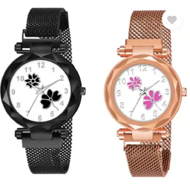 Analog Watch for Women, Pack of 2 (Multicolor)