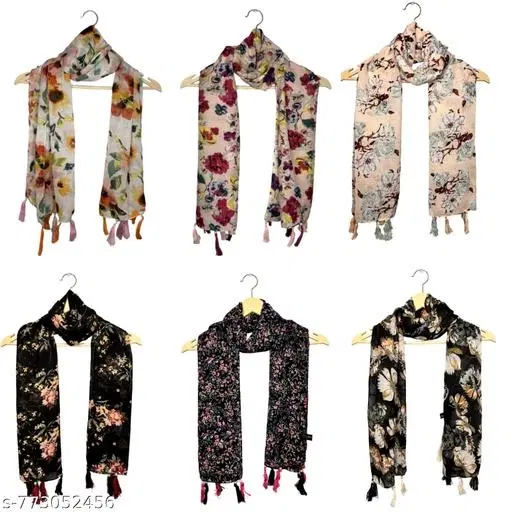 Stylish Ladies Scarves for Women, Pack of 6