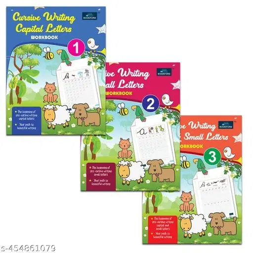 Fun With Writing Book For Kids - Set Of 3 Books - Cursive Writing Capital , Small , And Capital & Small
