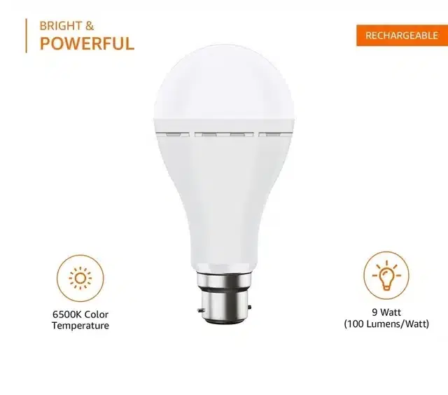 Rechargeable Emergency LED Bulb,  Inverter Bulb, White, 9/12 W,  AC, DC