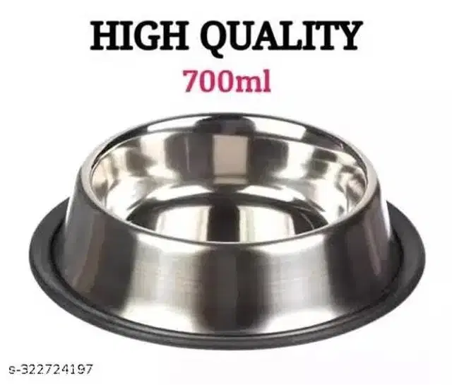 Stainless Steel Pet Bowl, Silver, 700 ml