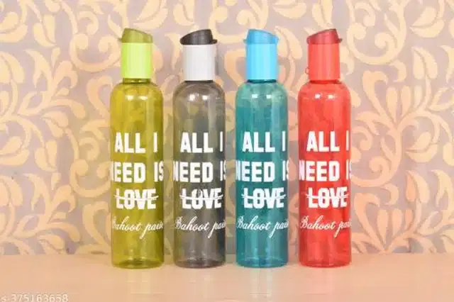 Water Bottle Set, Multicolor, 1000 ml, Pack of 4