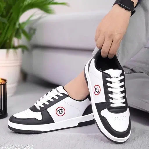 Casual Sneakers for Men (Black, IND-6)
