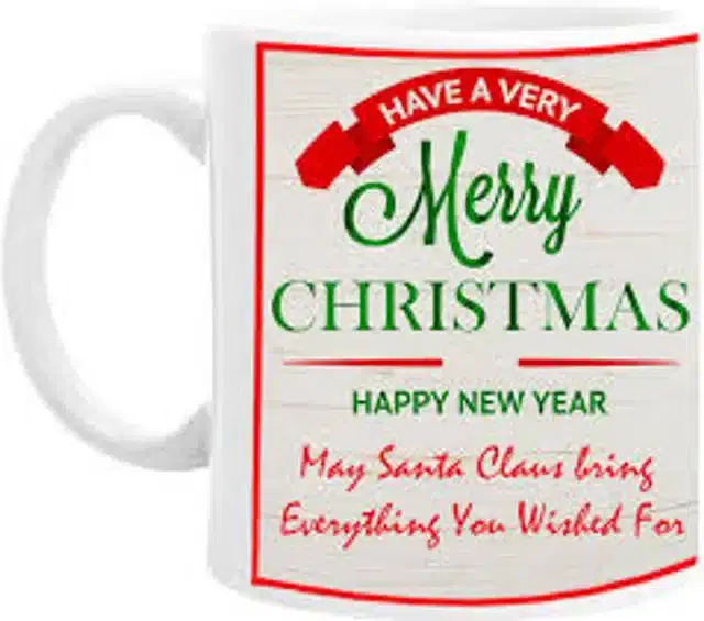 Ceremic Printed Coffee Mug, White, 350 ml