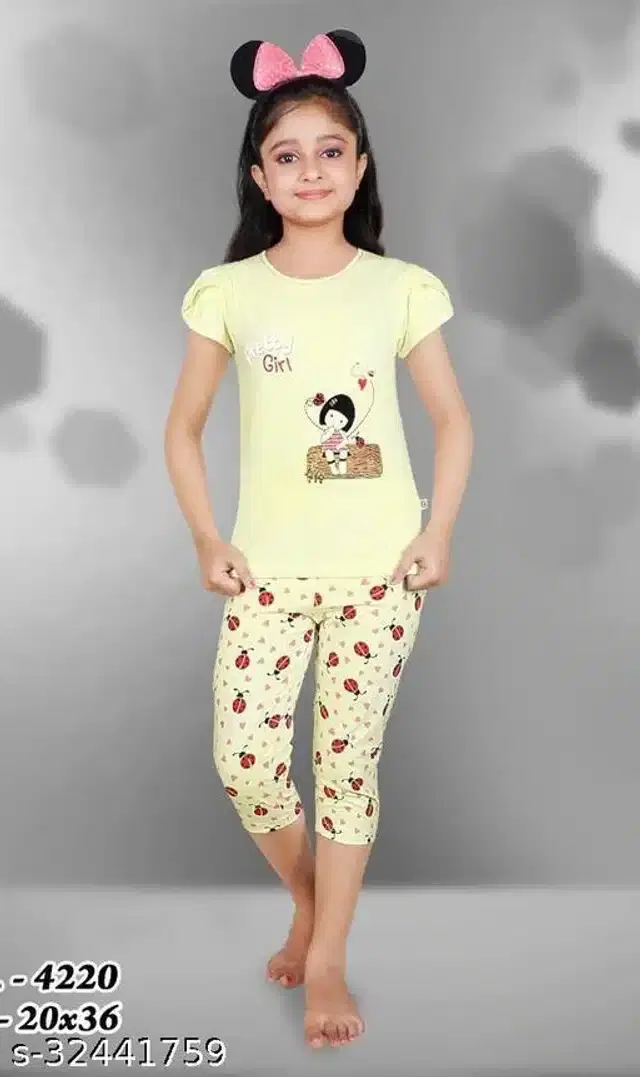 Nightsuit for Girls (Multicolor, 6-7 Years)