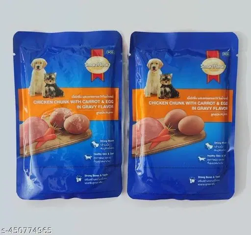 SmartHeart Gravy Chicken Chunk with Carrot & Egg 80gm (pack of 2)
