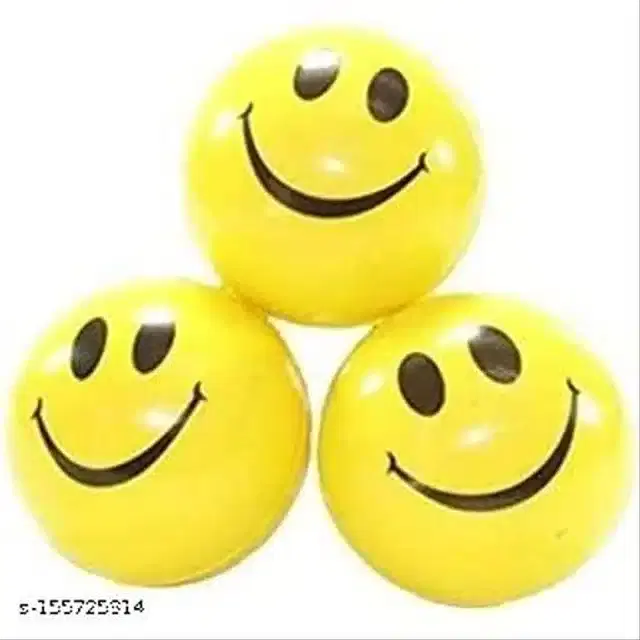 Smiley Face Squeeze Ball, Multicolor, Pack of 3