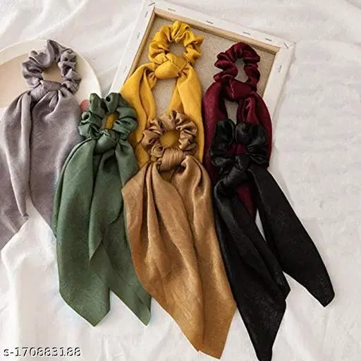 Rubber Band & Scrunchies for Women (Multicolor, Pack of 3)