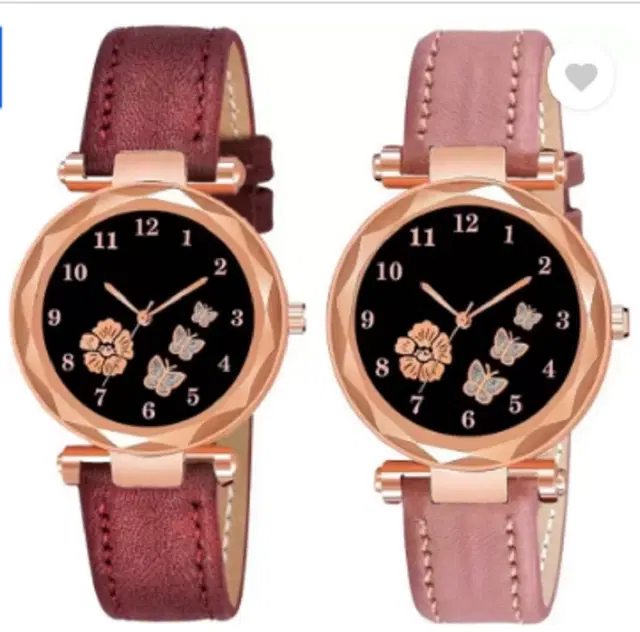 Analog Watch for Women & Girls, Pack of 2 (Multicolor)