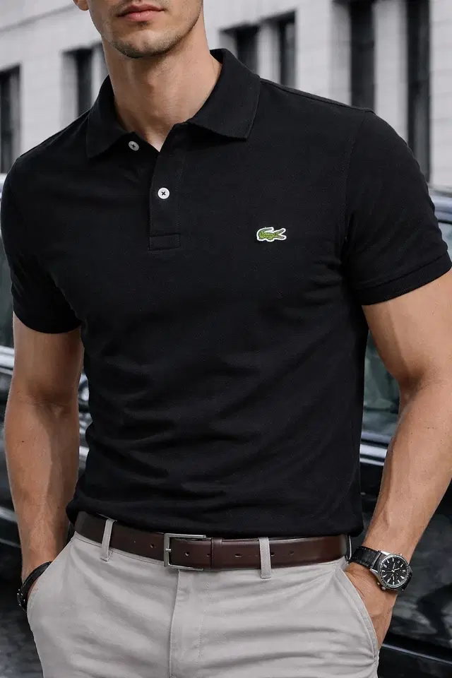 Cotton Matty Solid T-shirt For Men, Black (M)